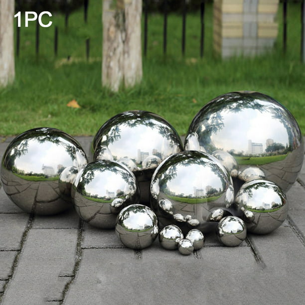 Thicken 304 Stainless Steel Mirror Sphere Hollow Ball Home Garden Ornament CA 